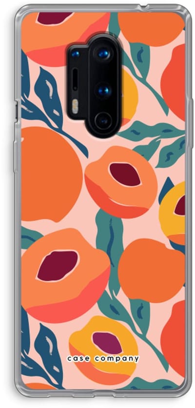Case Company® - Hoesje geschikt voor OnePlus 8 Pro hoesje - Perzik - Soft Cover Telefoonhoesje - Bescherming aan alle Kanten en Schermrand