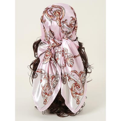Hoofddoek Dames Luxe Vierkant 90*90Cm Zijde Foulard Satijnen Bandana Cheveux Zachte Neckerchief Hijab Haar Sjaals Voor Dames gray
