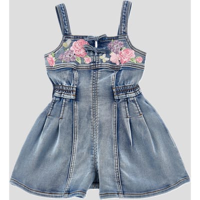 blauwe denim jurk