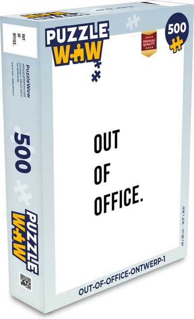 Puzzel Quotes - Out of office - Wit - Legpuzzel - Puzzel 500 stukjes