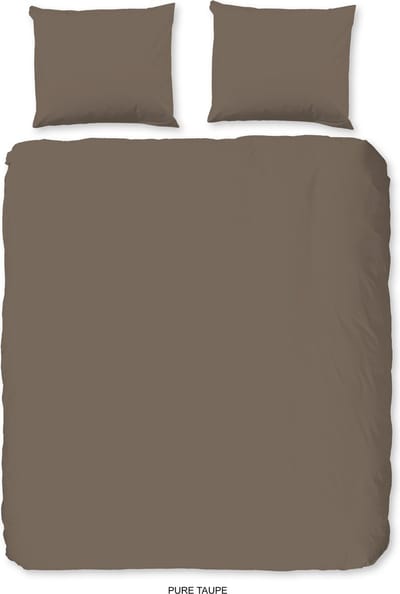 Pure dekbedovertrek effen kleur - 2 persoons 200x200/220 cm - Taupe - Microvezel