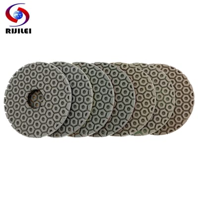 RIJILEI 7 stks/set Super 4Inch Polijsten Droog/Nat 100mm Polijsten Pad Voor Graniet Marmer Steen Beton slijpschijven Bruin