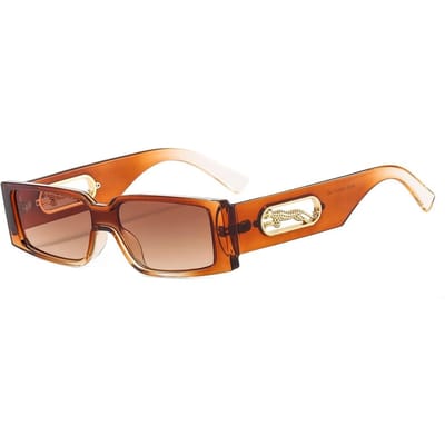 Petites Lunettes de Soleil Rectangulaires Hommes Femmes Imprimé Léopard Protection UV400 Rétro Carrées Lunettes de Soleil Lunettes de Voyage Mode Gafas De Sol as picture