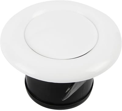 Dailygoods- Ventilatierooster Ronde Vorm - Ventilatierooster Wit - Ventilatiehoes - Mini ABS Plastic - 75 mm Disc - Geschikt voor Keuken/Badkamer - Ventilatiekap