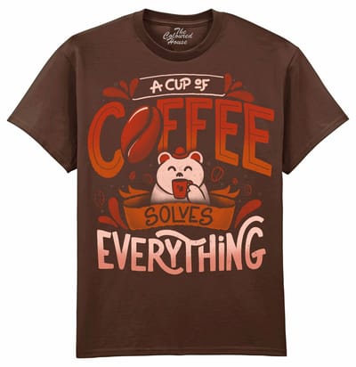 A Cup Of Coffee Solves Everything The Coloured House T-shirt XL