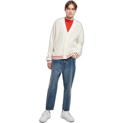 Urban Classics - Sporty Boxy Cardigan - XL - Ivoorkleurig