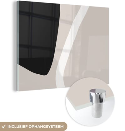 MuchoWow® Glasschilderij 120x90 cm - Schilderij acrylglas - Pastel - Minimalisme - Vormen - Foto op glas - Schilderijen
