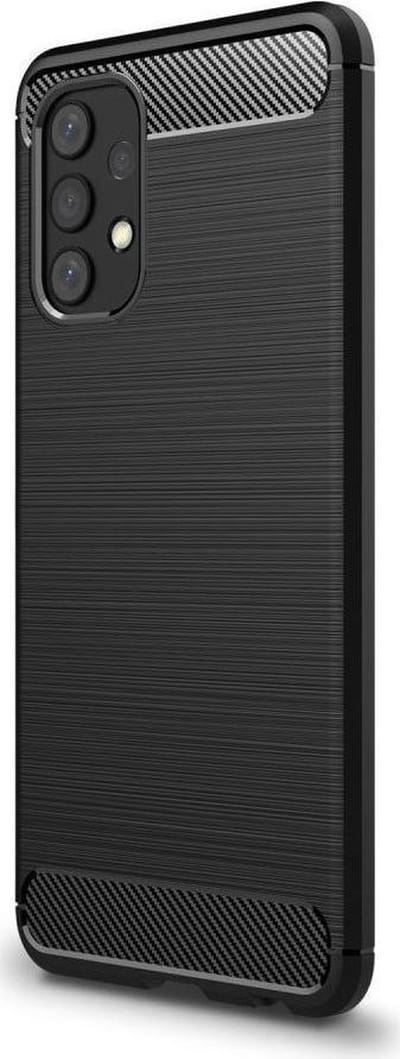 Geborsteld TPU Hoesje Geschikt voor Samsung Galaxy A32 4G | Beschermhoes | Back Cover | Flexibel TPU | Stijlvol Carbon | Dun | Zwart