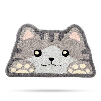 Schattige kattenvorm badkamertapijt - Extra zacht, absorberend en antislip, machinewasbaar - 45 x 75 cm