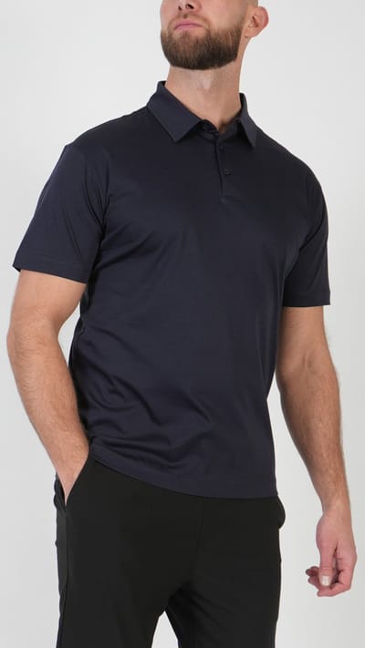 BASKO - POLO - KORTE MOUWEN - BLAUW - MAAT M
