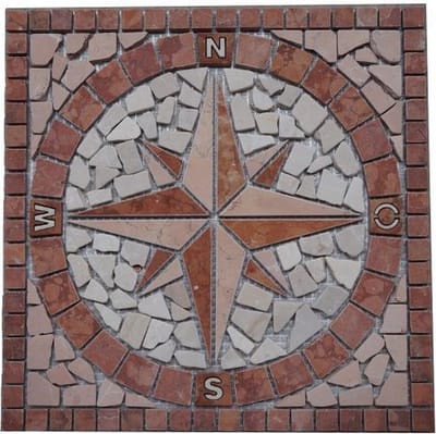 Mozaiek tegel 026 medallion windroos 30 x 30