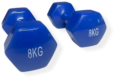 Padisport Dumbell Vinyl - Dumbells 8 Kg - Halter - Gewichten Set Halters - Gewichten 8 Kg - Gewichten - Dumbells - Halters - Gewichtjes 8 Kg