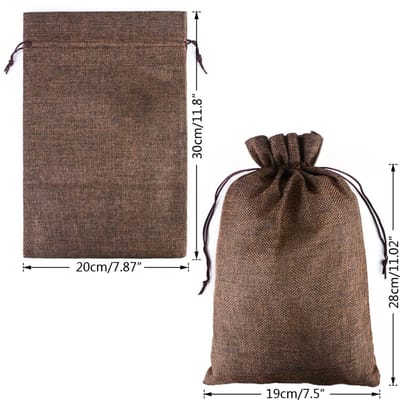 Jute zakjes katoenen zakjes linnen zakjes zakjes met trekkoord jute zakjes sieraden zakjes voor cadeauzakjes bruiloft feest Kerstmis cadeau zakjes (Koffie)