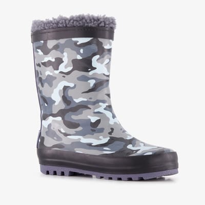 Mountain Peak gevoerde kinder regenlaarzen camouflage blauw - Maat 23 - 100% stof- en waterdicht