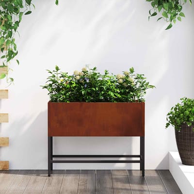 vidaXL - Verhoogde - Tuin - Plantenbak - Roestig - 60 - x - 26 - x - 45 - cm - Cortenstaal