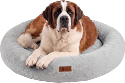 Pet Perfect Orthopedische Hondenmand – Donut Hondenmand – Hondenkussen – Hondenbed – Wasbaar - 120 cm - Grijs