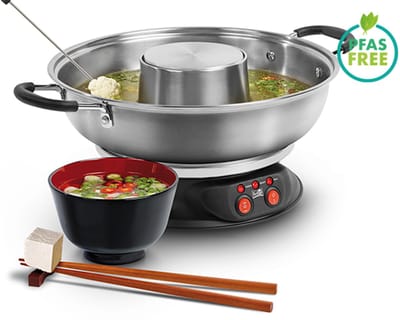 FRITEL Culinaire Fondue FG 2970 - Elektrische Fonduepan + Grill / Fondueset - Kerstcadeau / Cadeau Feestdagen - 2L - 1950W - 2 tot 6 Pers. + 6 Fonduevorkjes - PFAS-vrij
