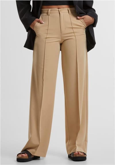 Urban Classics - Pleated Wijde broek - Taille, 29 inch - Beige