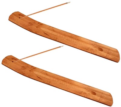 Dailygoods- Wierookstokjesrek Hout - Wierookhouder - Woondecoratie - Meditatie - Yoga - 2 Stuks - 23,8 x 3,2 x 0,3 cm