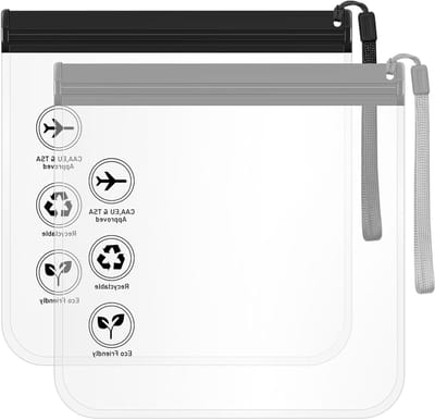 Duidelijke Reis Toilettas, 20cm x 20cm, Veiligheidszak voor Vloeistoffen, Waterdichte en Herbruikbare Cosmetica Organizer voor Vakantie en Reizen, Geschikt voor Mannen en Vrouwen