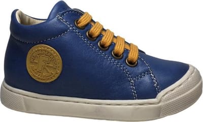 Falcotto veter ronde logo lederen sneakers Alstro blauw oker mt 19