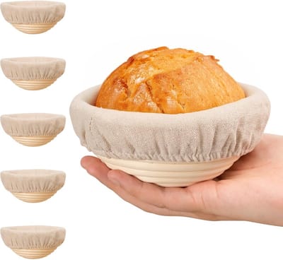 Banneton Brood Mand Set 6 Stuks voor Zuurdesem Brood Rijzen