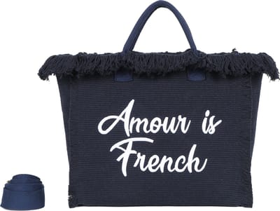Ines Delaure - strandtas/shopper/weekendtas - amour is french - blauw