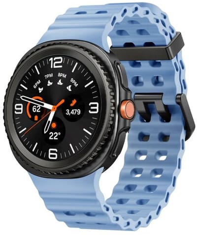 By Qubix - smartwatch bandje - Compatible Samsung bandje - Marine siliconen band - Lichtblauw - Geschikt voor Samsung Galaxy Watch 9 (40/44mm) - Watch 8 (40/44mm) - Watch 8 Classic (46mm)