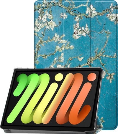 Hoesje - Geschikt voor Apple iPad Mini 7 (2024) - 8.3 inch - 7e Generatie - Dun & Stevig - Trifold Bookcase - Hard Cover - Hardcover Book Case - Tablet Hoes - Bloesem