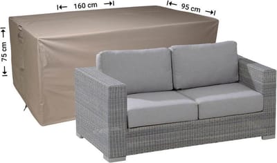 Raffles Covers Loungebank hoes - 160 x 95 H: 75 cm - RLB160straight - Waterdicht - Ademend - UV-bestendig - Elastisch rijgkoord - Beschermhoes tuinmeubelen