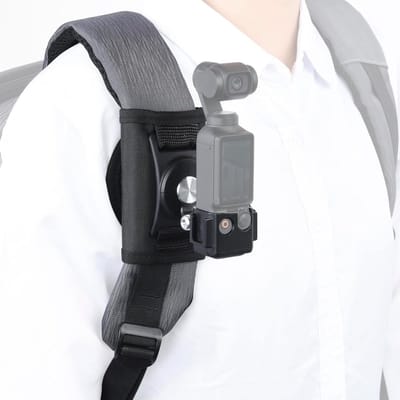Verstelbare Schouderriem Houder voor DJI Osmo Pocket 3 - 360° Rotatable Backpack Mount met Uitbreidingsadapter en Schroef, Ideaal voor Fotografie en Outdoor Activiteiten