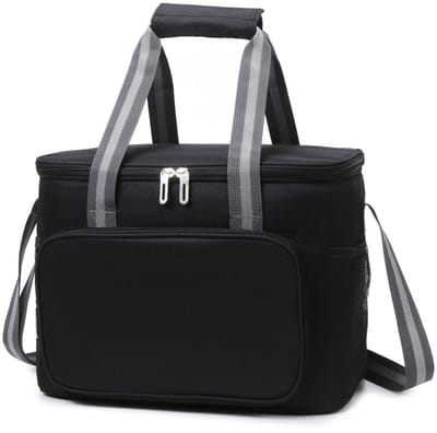 Koeltas 15 L - Koelrugzak - Koeltasje Klein - Opvouwbare Lunchtas Koelbox - Waterdicht Isolerend - voor Vers Voedsel - Verstevigde Draaghandvatten - 600D Oxford - 6-8 Uur - Zwart