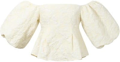Elegante Top met Pofmouwen en Reliëfstructuur – Modieus Dames T-shirt met Ronde Hals – Getextureerde Stretchtop met Korte Mouwen - Wit - L
