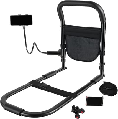 Opstahulp Bed - Bedgreep Senioren - Veilig Opstaan - Verstelbare Hoogte - 75 cm Basis - Zwart