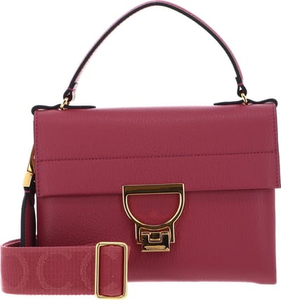 COCCINELLE Leren Handtas Schoudertas Arlettis Signature Handbag Grained Leather Rosewood (rood)paars