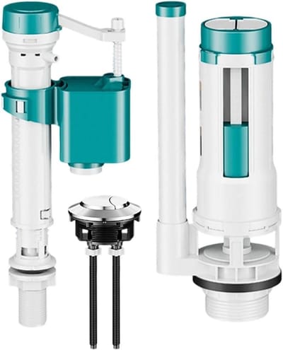 Toiletvulventiel Set - WC Onderdelen - Badkamer Reparatie - Sterke Waterstroom - 20-24 cm - Blauw Wit