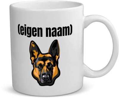 Akyol - hondenkop met eigen naam koffiemok - theemok - Honden - honden liefhebbers - iemand die houdt van honden - verjaardag - cadeau - kado - 350 ML inhoud