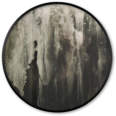 Poster in lijst Rond - Fotolijst 60x60 cm - Posters - Abstract - Grijs - Kunst - Patroon - Ronde posterlijst zwart - Decoratie - Wanddecoratie woonkamer - Muurdecoratie slaapkamer