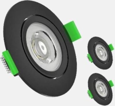 LED inbouwlamp - 6W - Aanpasbare Kleur CCT - 500 Lumen - DIMBAAR - Rond - Mat Zwart - Buiten Diameter 85 mm - Set van 3 inbouwlamp - IP20