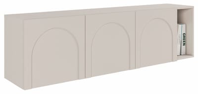Selsey ARKADIA - TV-kast met drie deuren en gefreesde fronten, Kasjmiergrijs 175 cm