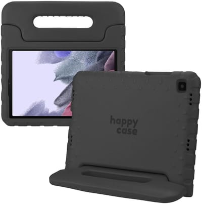 HappyCase Kinder Tablethoes Geschikt voor Samsung Galaxy Tab A7 Lite | Kindvriendelijke Hoes | Beschemhoes | Kinderhoes | met Handvat en Standaard | Zwart