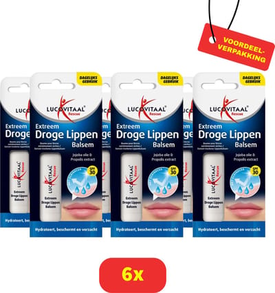 Lucovitaal Extreem Droge Lippen Balsem - 6 x 5 gram Voordeelverpakking