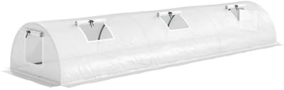 Mini Kas met Gaasvenster - Tunnelkas - Foliekas - Kweektunnel - Kweekkas - Kastunnel - Groentekas - Plantenhuis - Plantenteelt - voor Groenten, Bloemen, Planten - UV-bestendige Folie - 300 x 80 x 45 cm - Wit