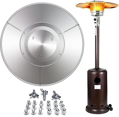 Terrasverwarmer Reflector - Warmte Scherm - Efficiënt Verwarmen - Universele Pasvorm - 33 Inch Diameter - Aluminium
