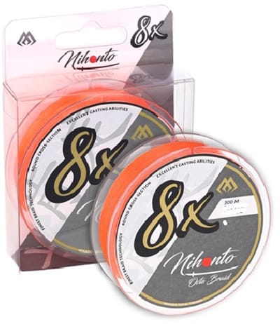 Gevlochten Vislijn 0,40 mm – 39,8 kg – 300 m – Fluo Oranje – 8X Braid – Mikado
