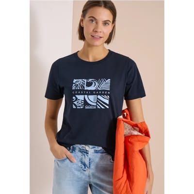 Shirt met ronde hals en frontprint