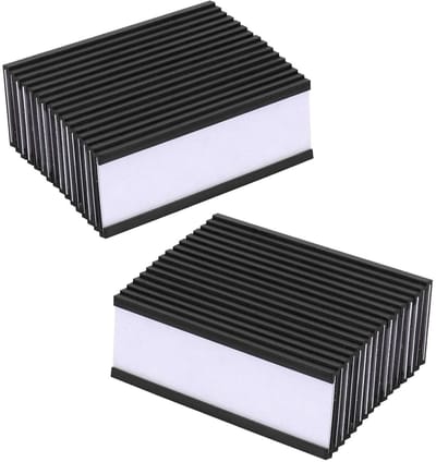 Dailygoody - Magnetische etikettenhouders - Beschrijfbare magneten - Voor kantoor en magazijn - Zwart - Labelhouders - 30 stuks - 2,5 x 7,6 cm