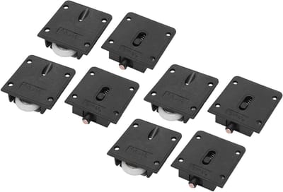 4 Set Meubels Rollende Zwenkwielen van Nylon voor Kast en Schuifdeuren, Sterke en Duurzame Wielen