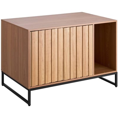 Meuble Boîte à Litière pour Chat, Armoire Boîte à Litière Cachée de 80 cm avec Grattoir & Rangement, Table d'appoint Imperméable pour Toilettes de Chat, Maison de Chat, Convient à la Plupart