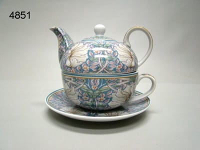 Tea for One Theeset – William Morris Pimpernel – 4-delig met Schotel – 200 ml – Porselein